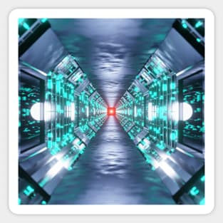 Sci-Fi Corridor Design Pattern Sticker